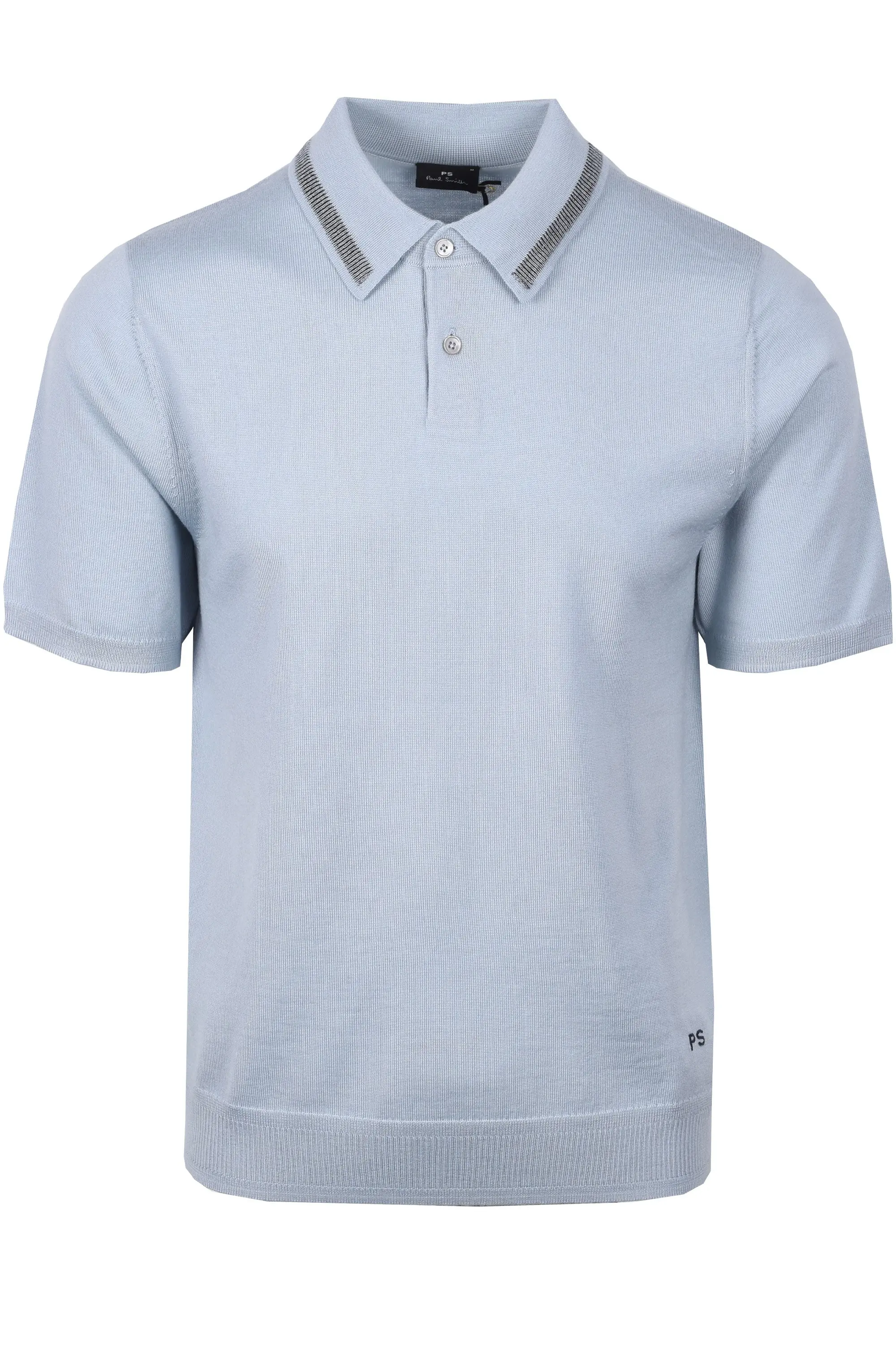 PAUL SMITH MERINO SWEATER SS POLO BLUE