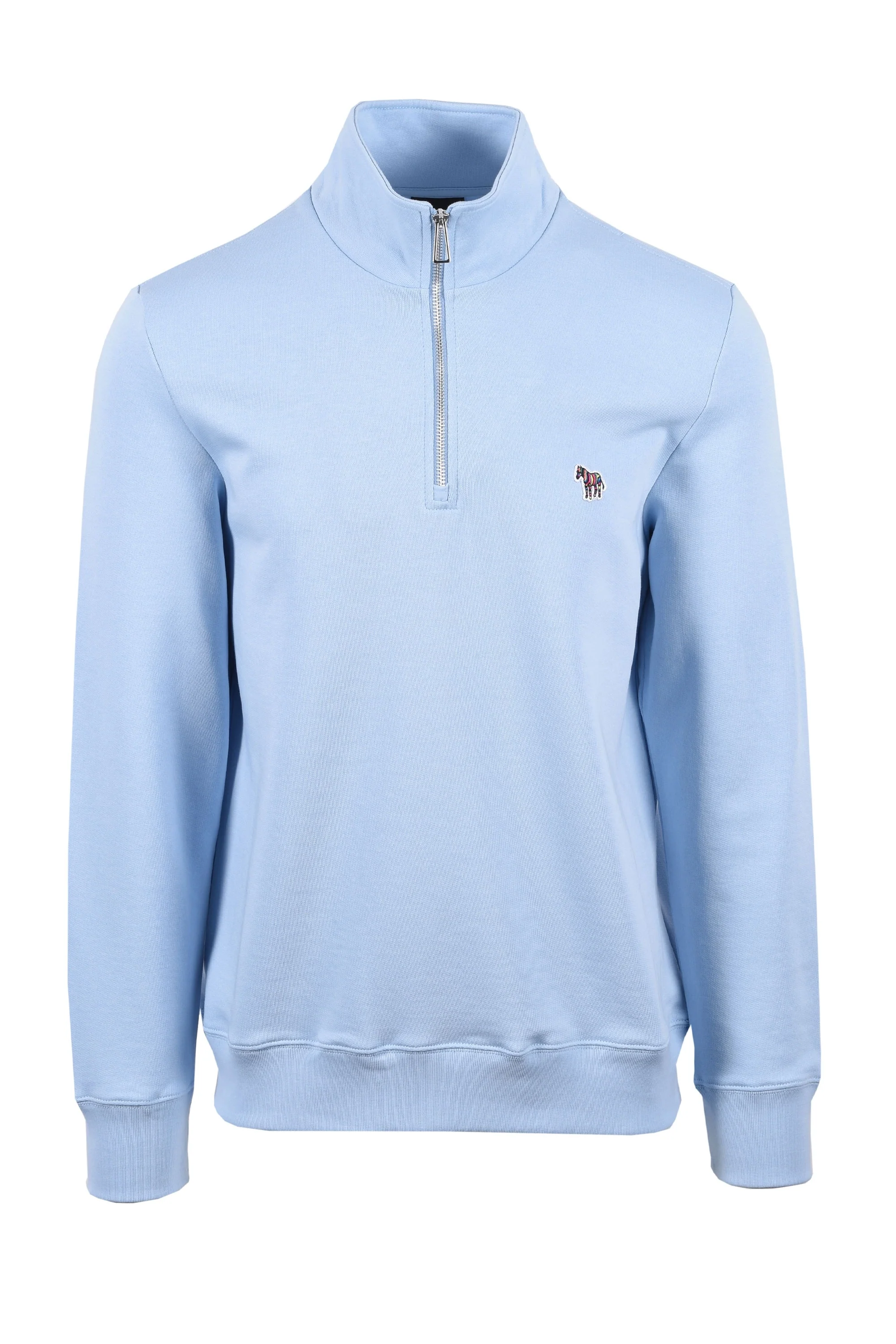 Paul Smith Reg Fit Half Zip Sweat Zebra Light Blue