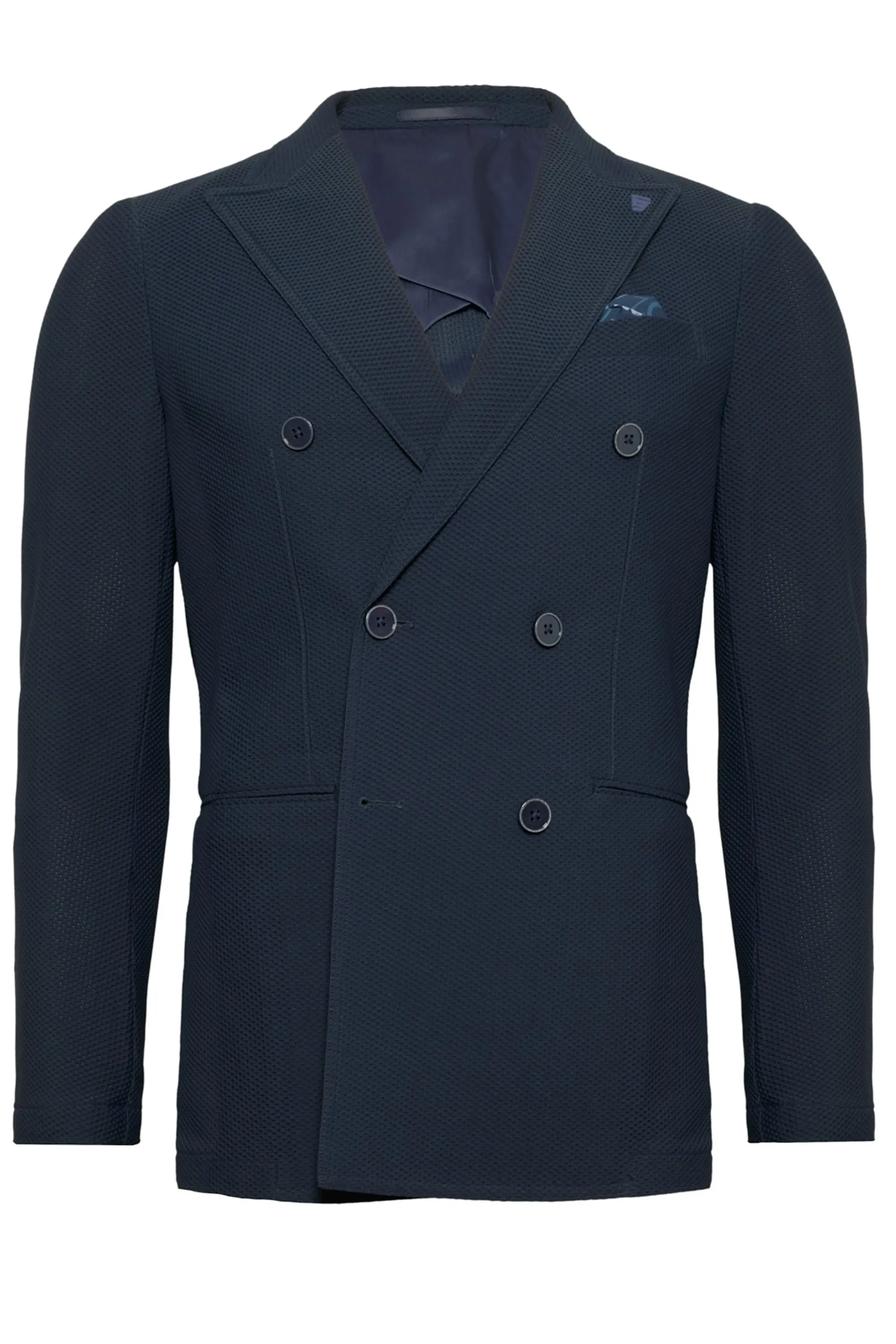 R2 DOUBLE BREASTED TRAVEL JACKET NAVY