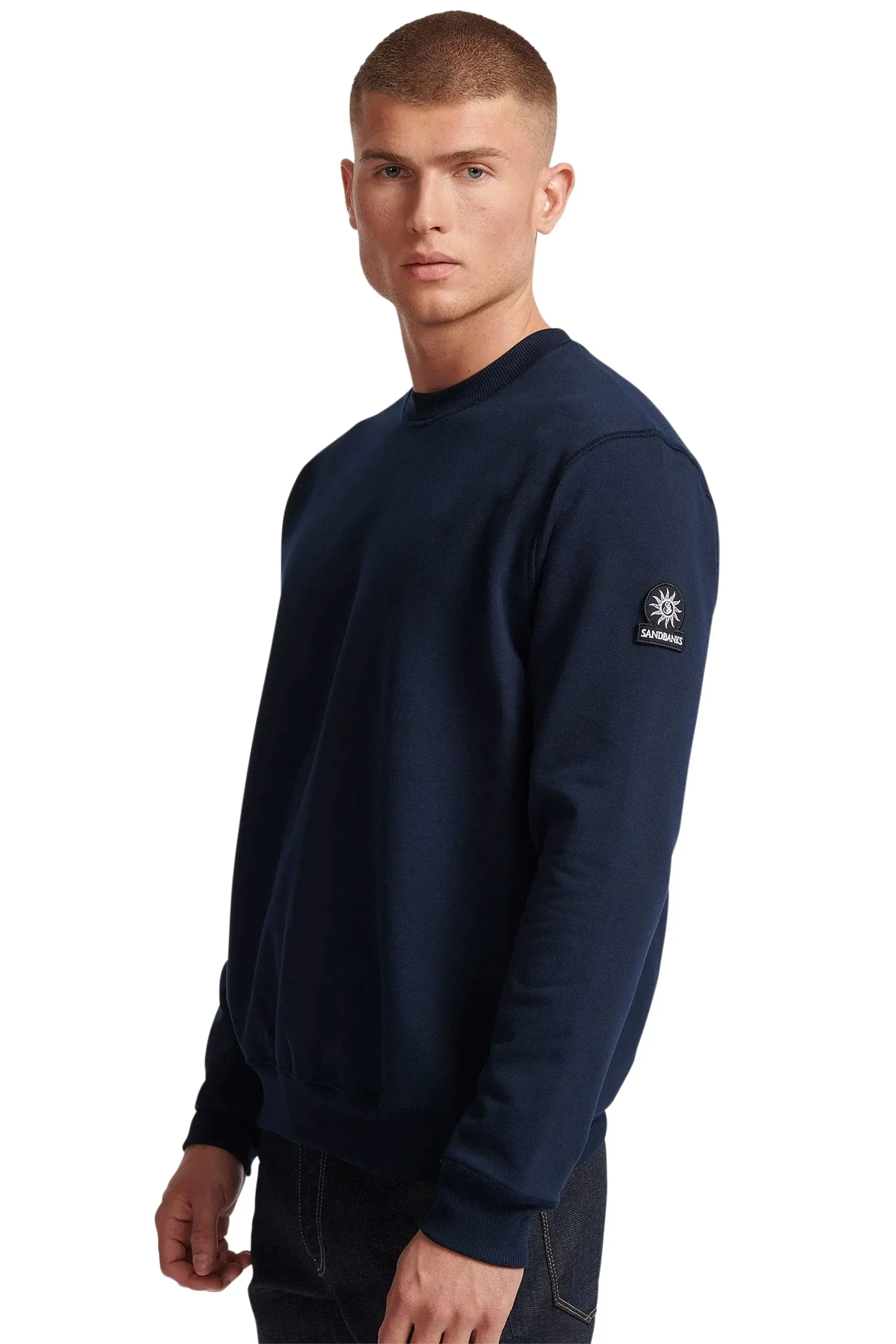 SANDBANKS BADGE LOGO SWEATSHIRT NAVY - Image 2