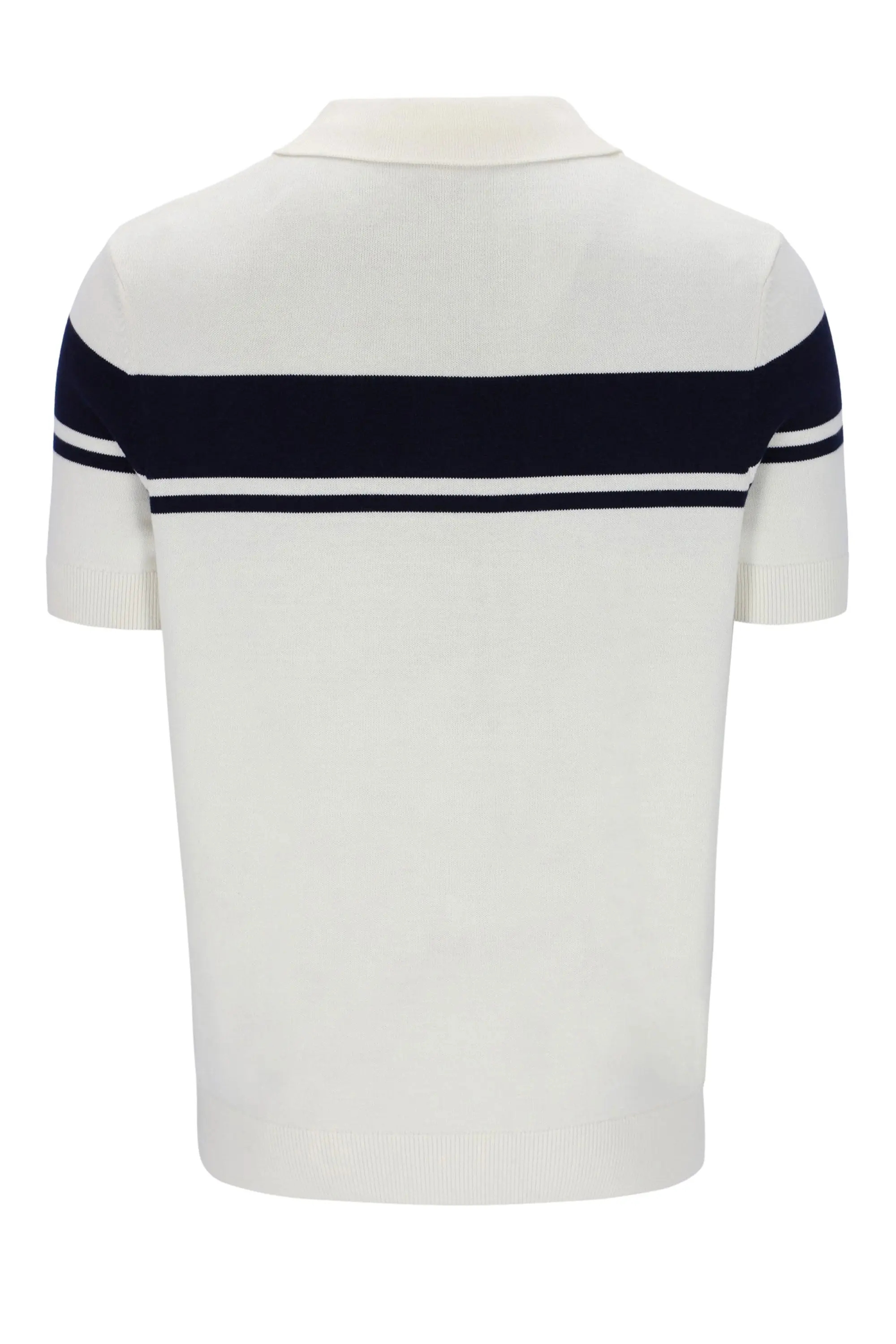 SERGIO TACCHINI 60th ANNIVERSARY YOUNGLINE KNITTED POLO GARDENIA/MARITIME BLUE - Image 3
