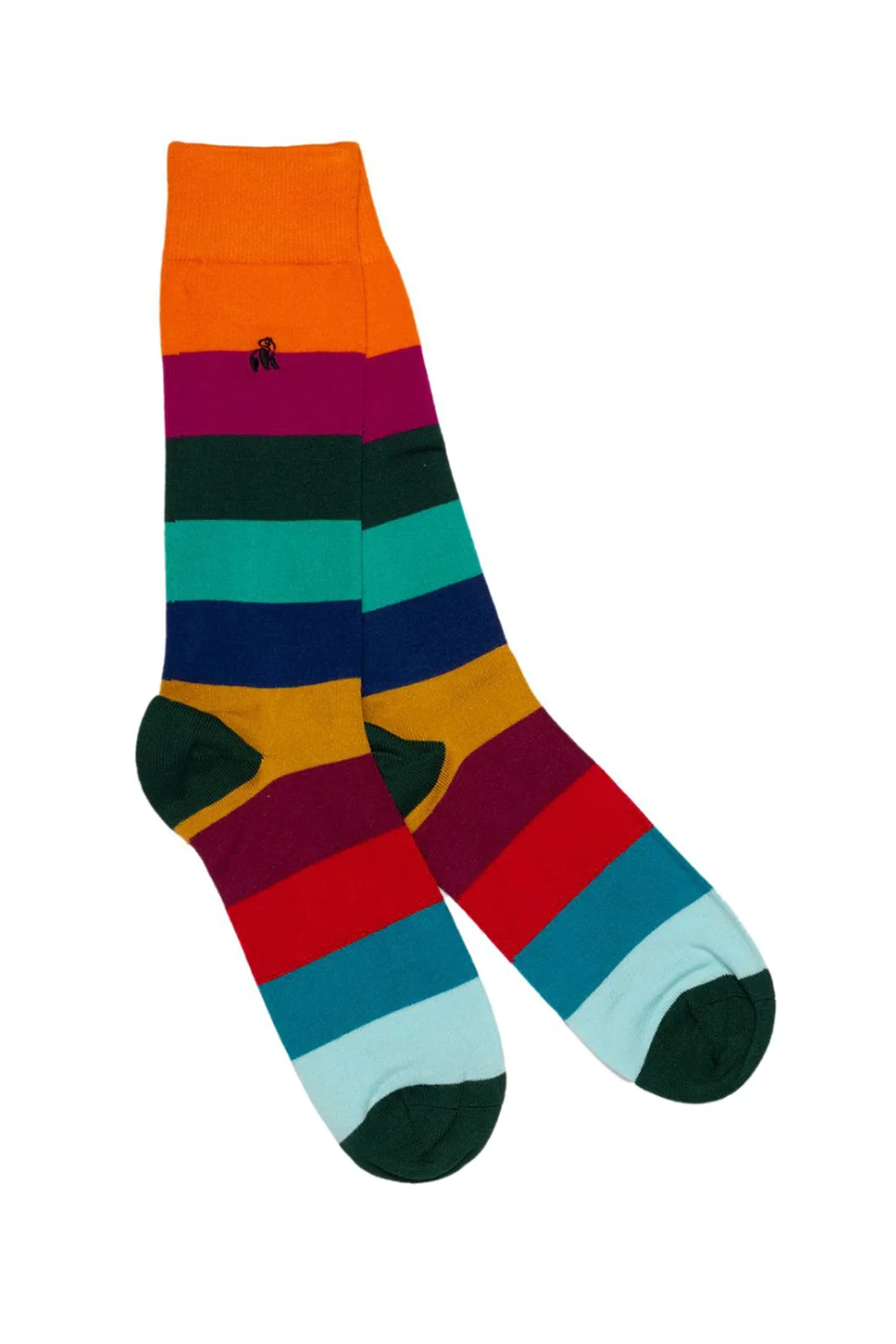 Swole Panda Bamboo Socks Multi Stripe Block